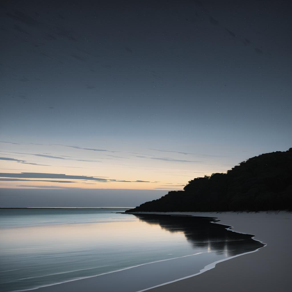 Serene Sandy Peninsula at Dusk