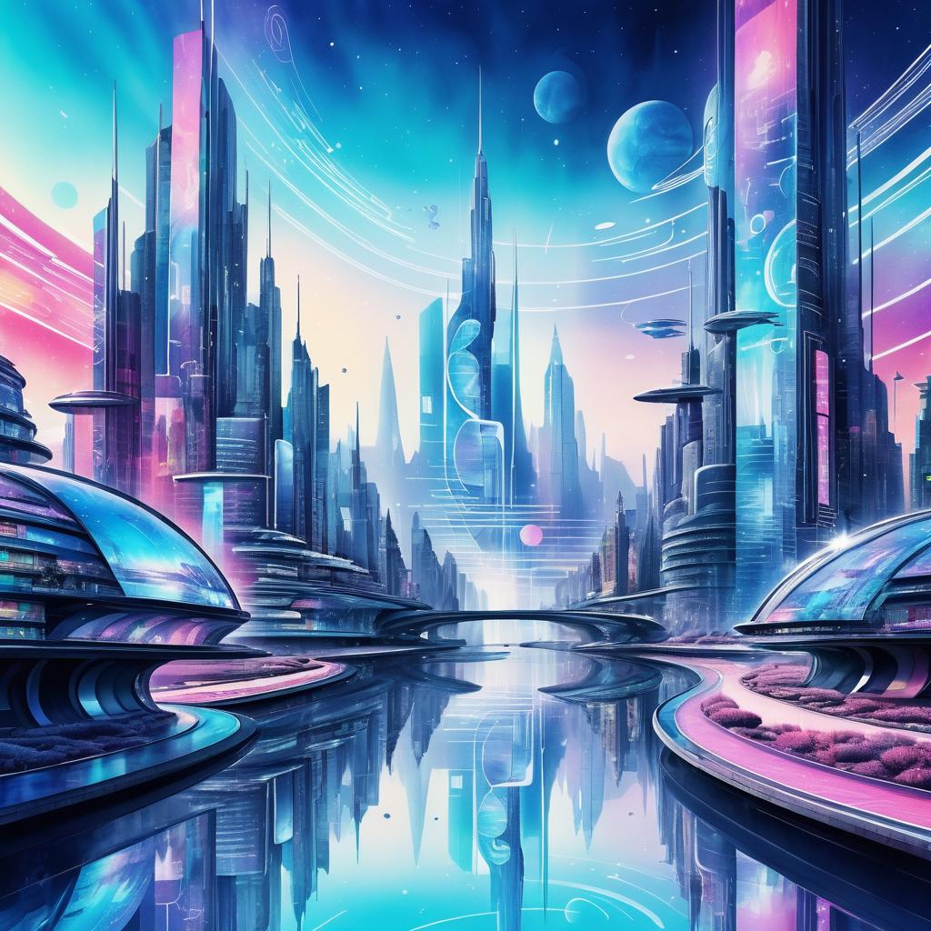 Surreal Futuristic City Tattoo Art Design