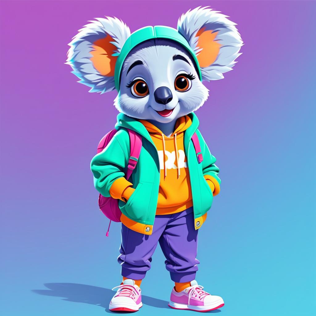 Cool Teen Koala Character Concept Design