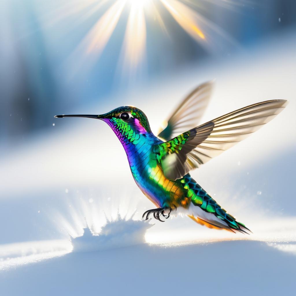 Iridescent Hummingbird in Motion Capture