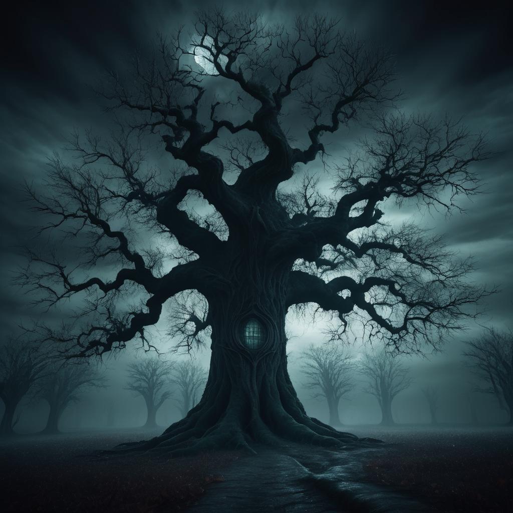 Surreal Haunted Tree in Dark Fantasy