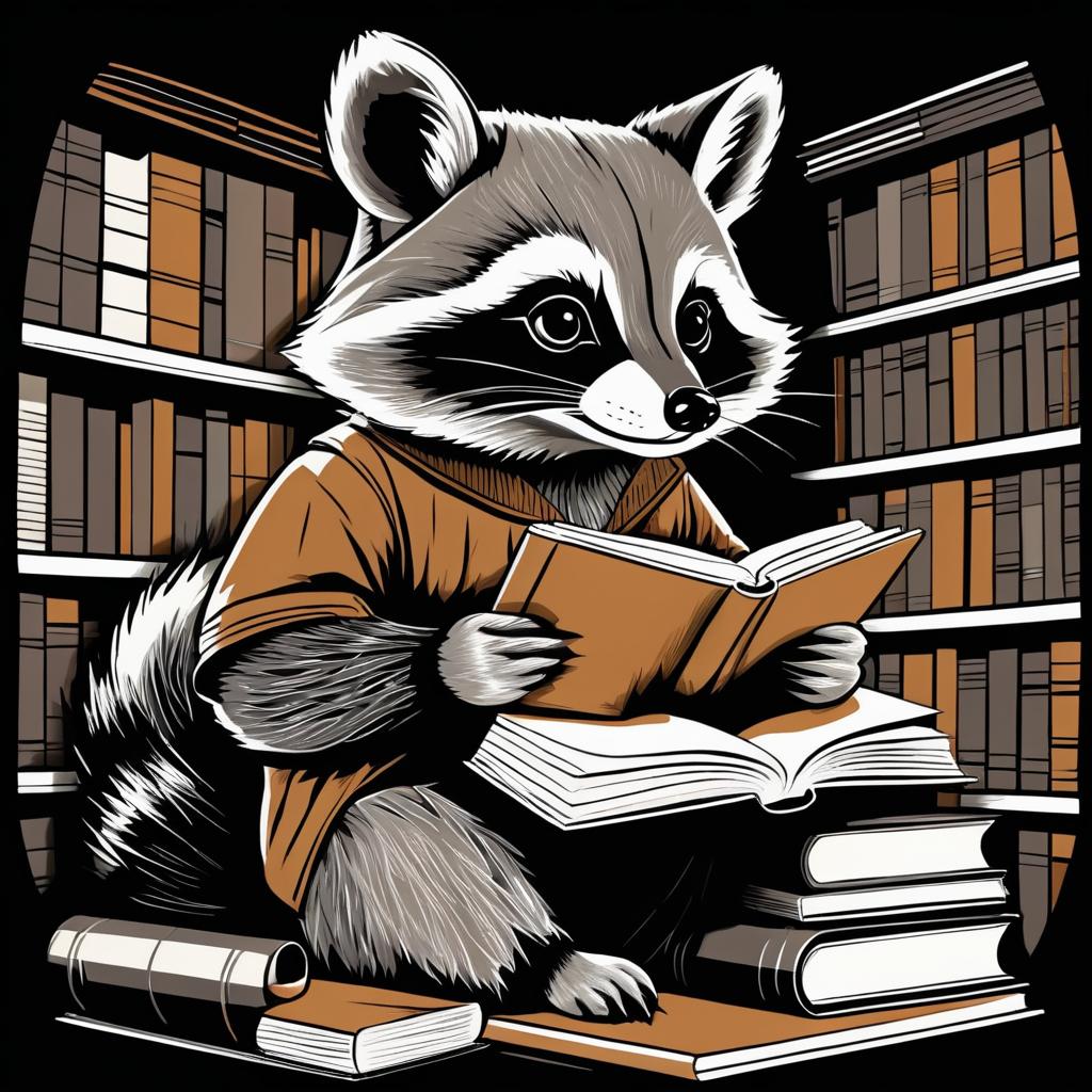 Vintage Raccoon Librarian Shirt Design