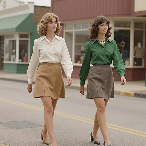 Nostalgic 1970s Fashion Portrait of Friends