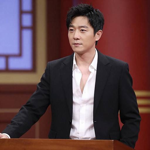 Portrait of Asian Man at Podium