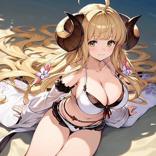 Illustration of Anila (summer) (granblue fantasy), granblue fantasy in the style of Imoko (imonatsuki)