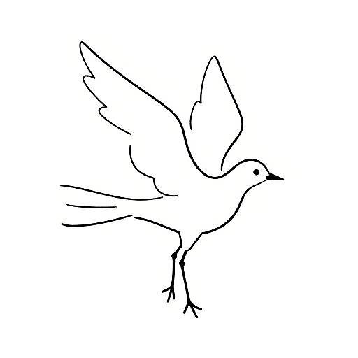 Minimalist Single Line Bird Drawing