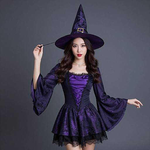 Purple Adult Witch Costume Design