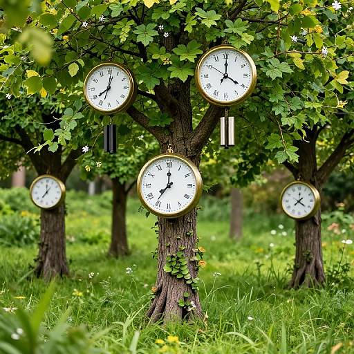 Enchanted Meadow of Time Clocks