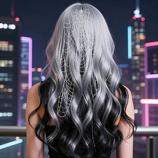 Futuristic Spider Web Hair Design