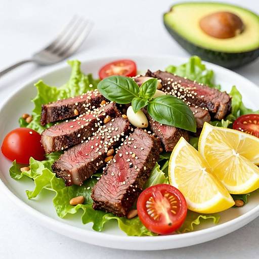 Artfully Presented Sliced Steak Salad