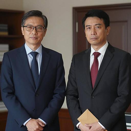 Serious Businessmen in Dimly Lit Room