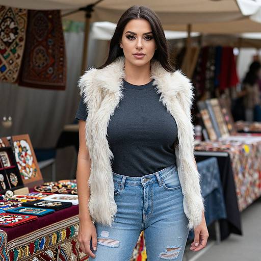 Athletic Woman at Cultural Bazaar