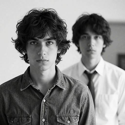 Dramatic Black-and-White Men's Portrait