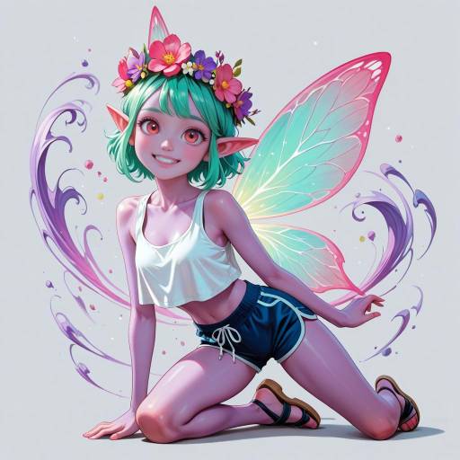 Vibrant Fairy Girl in Motion