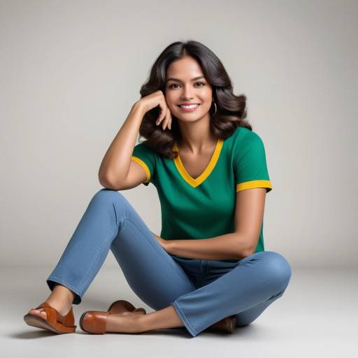 1970s Charm: Brazilian Woman in Nostalgic Pose 1970s Charm: Brazilian Woman in Nostalgic Pose