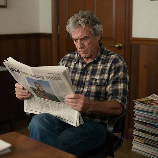 Reflective Man in a Cozy Room