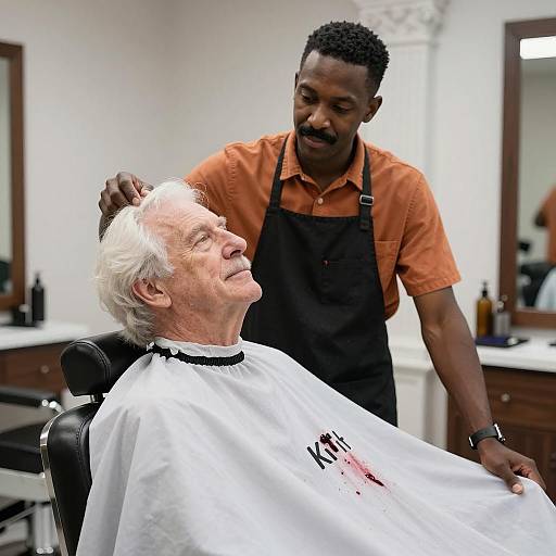 Barbershop Scene with Unique Characters