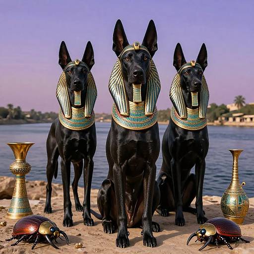 Regal Egyptian Dogs by the Nile