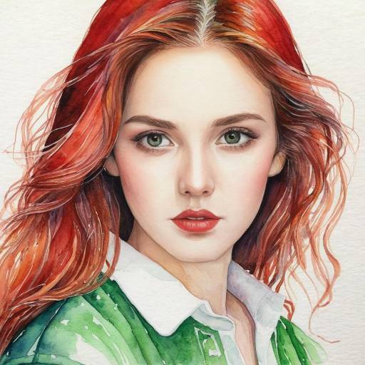 Vibrant Portrait of Green-Eyed Girl