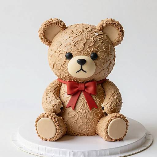 3D Sculpted Teddy Bear Cake