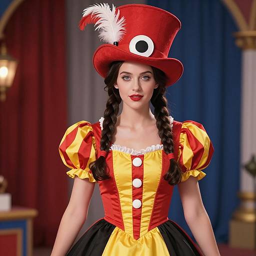 Woman in Ringmaster Halloween Costume