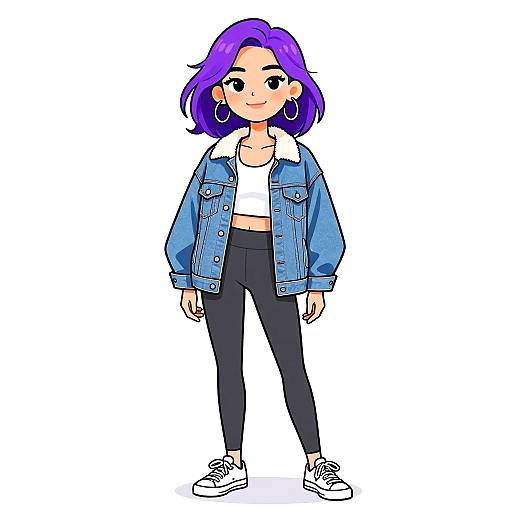 Smiling Woman in Casual Streetwear