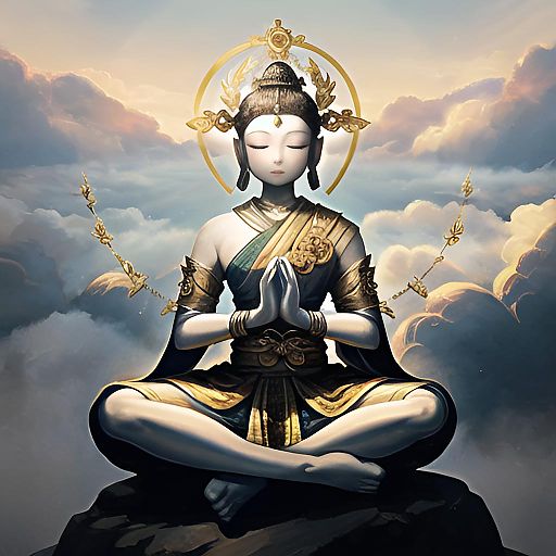 Mystical Goddess with Golden Halo