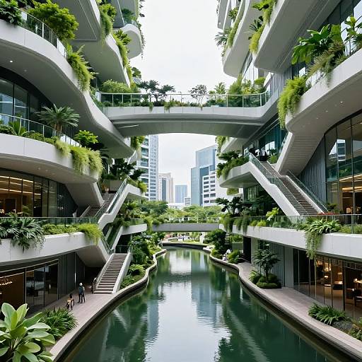 Futuristic Cityscape with Floating Balconies