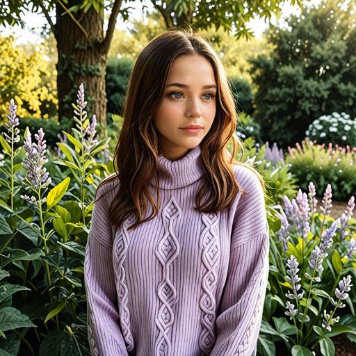 Contemplative Woman in Lavender Sweater