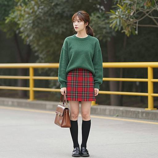 Stylish Asian Woman in Casual Outfit