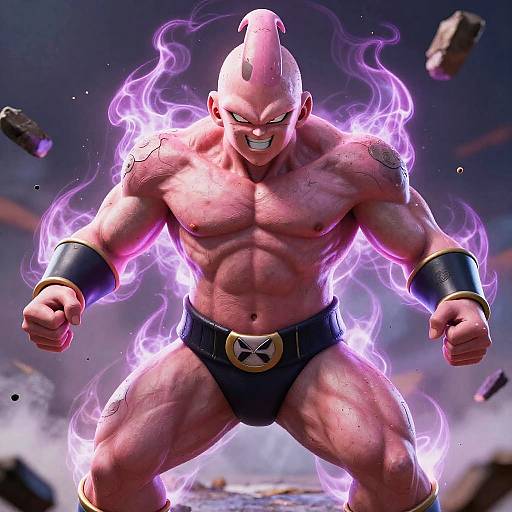 Realistic Majin Buu Fierce Fighting Pose