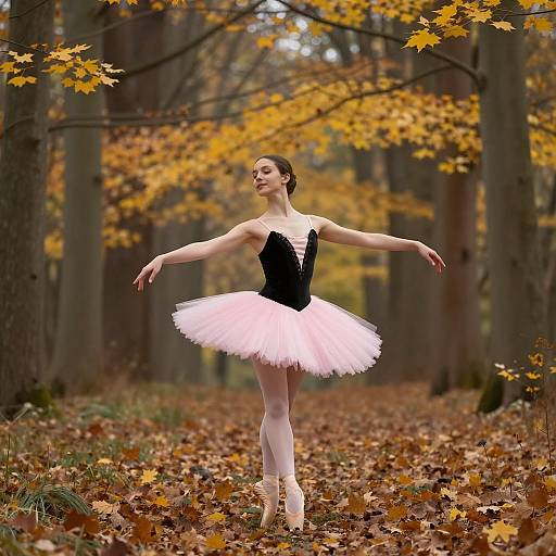Ballet Dancer in Autumn Forest