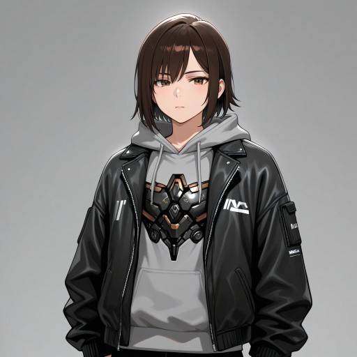 Youthful Cyborg Teen with Tousled Hair Youthful Cyborg Teen with Tousled Hair