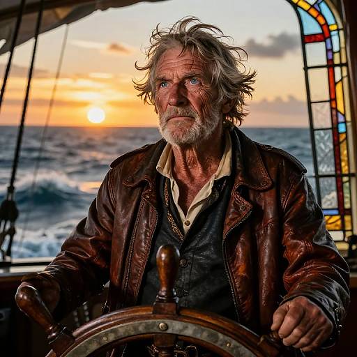 Photorealistic Portrait of Aged Sea Captain