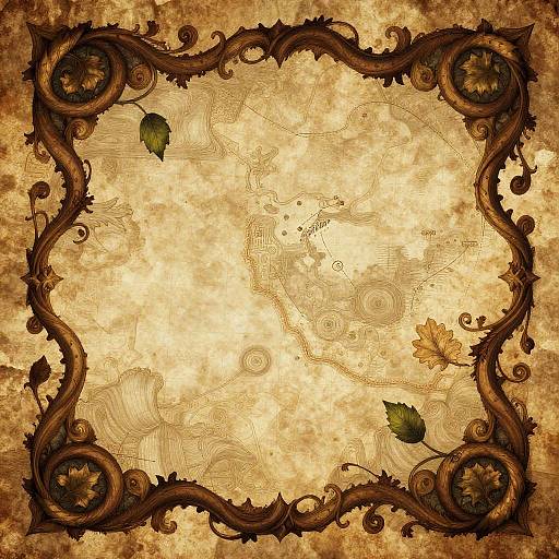 Fantasy Map Scrollwork Border
