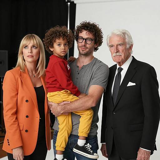 Portrait of Four Generations in Studio