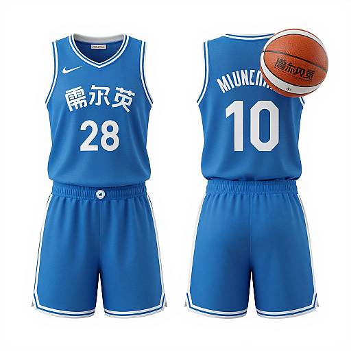 Woman in Blue Basketball Uniform