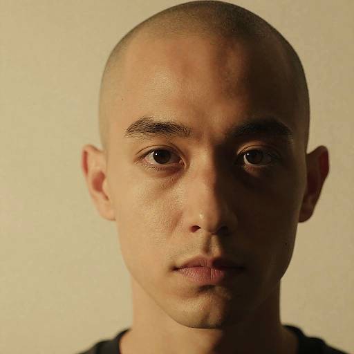 Intense Portrait of a Bald Man