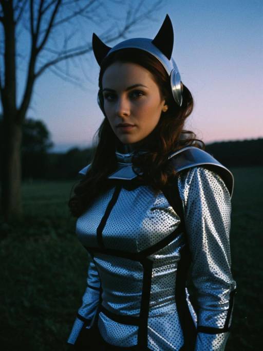 Woman in She-Costume at Twilight