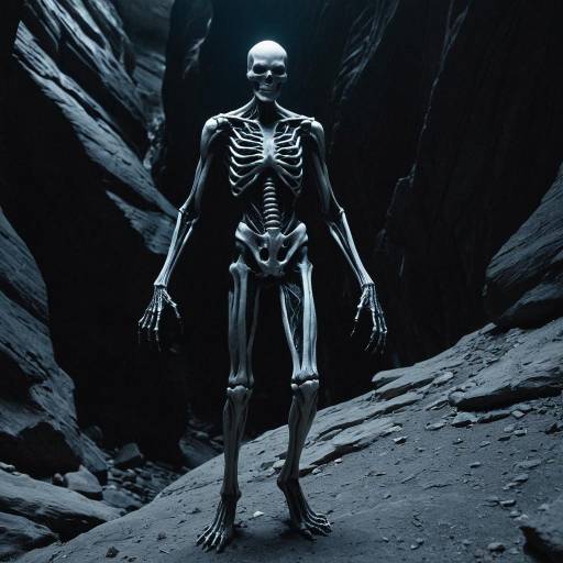 Eerie Glowing Humanoid in Desolate Canyon