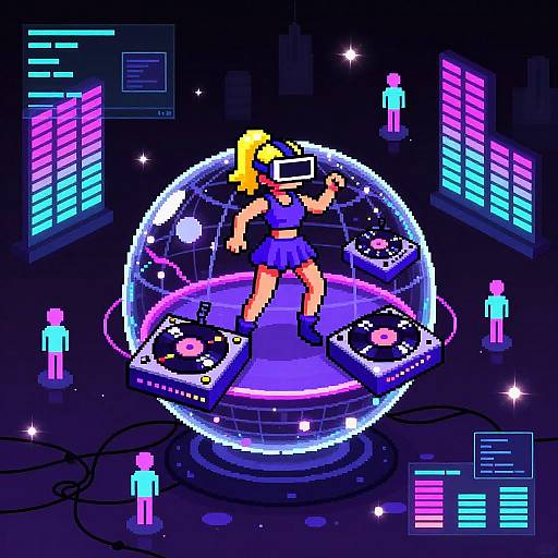 Pixel Art VR Disco Diva Performance