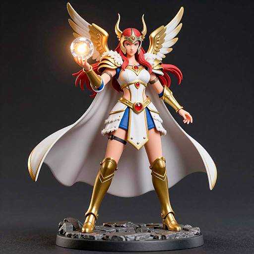 Fierce Female Warrior with Glowing Orb