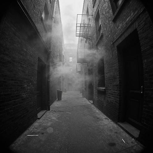 Mysterious 1940s Back Alley Scene