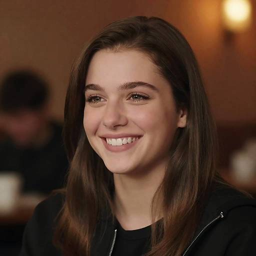 Smiling Young Woman in Warm Setting