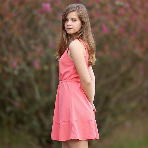 Realistic Fall-Colored Dress Girl