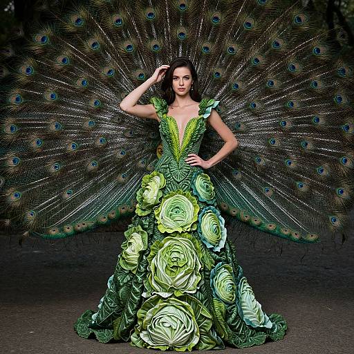 Ultra Realistic Cabbage Dress Photoshoot