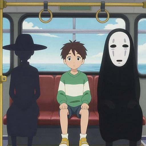 Anime Characters on Bus Ride