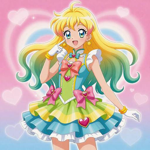 Colorful Magical Girl Anime Character