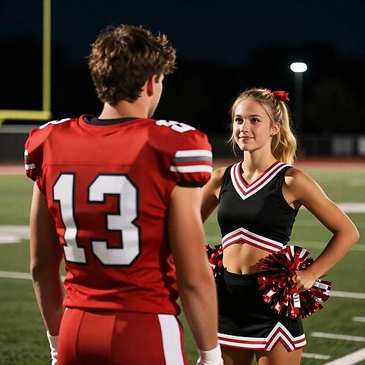Nighttime Football Field Interaction