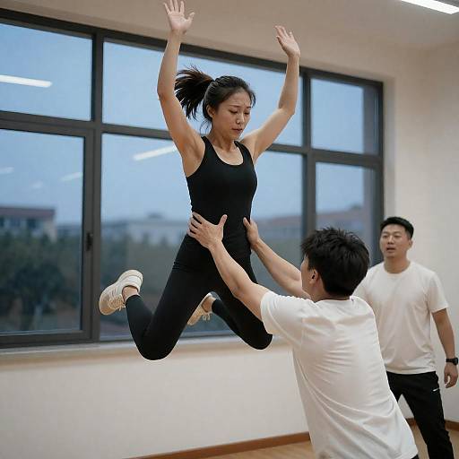 Dynamic Indoor Action Shot at Dusk